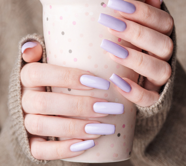 Milky Lavender Nails