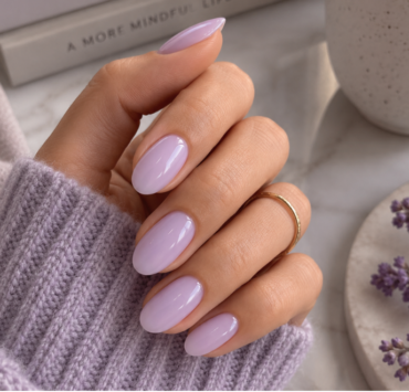 Milky Lavender Nails
